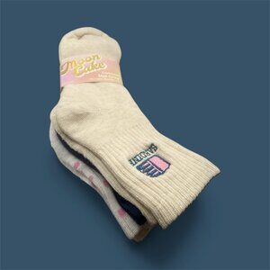 NEW Moon Cake - Women's Sardines Cushioned Mid-Crew Socks - 5 Pair, Sizes 4-10